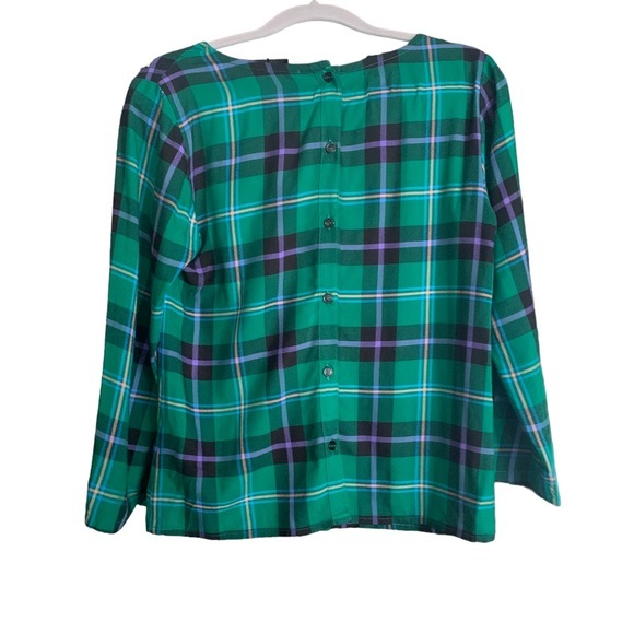 Splendid Green Plaid Pullover Blouse - Picture 3 of 6